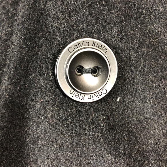 Calvin Klein wool blend dark gray pea coat - Picture 5 of 5